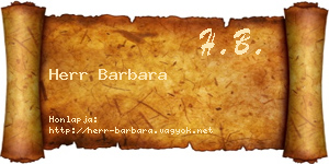 Herr Barbara névjegykártya